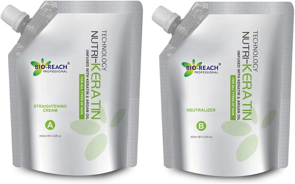 BIO-REACH Hair Straightening Cream (400ml) & Neutralizer (400ml)