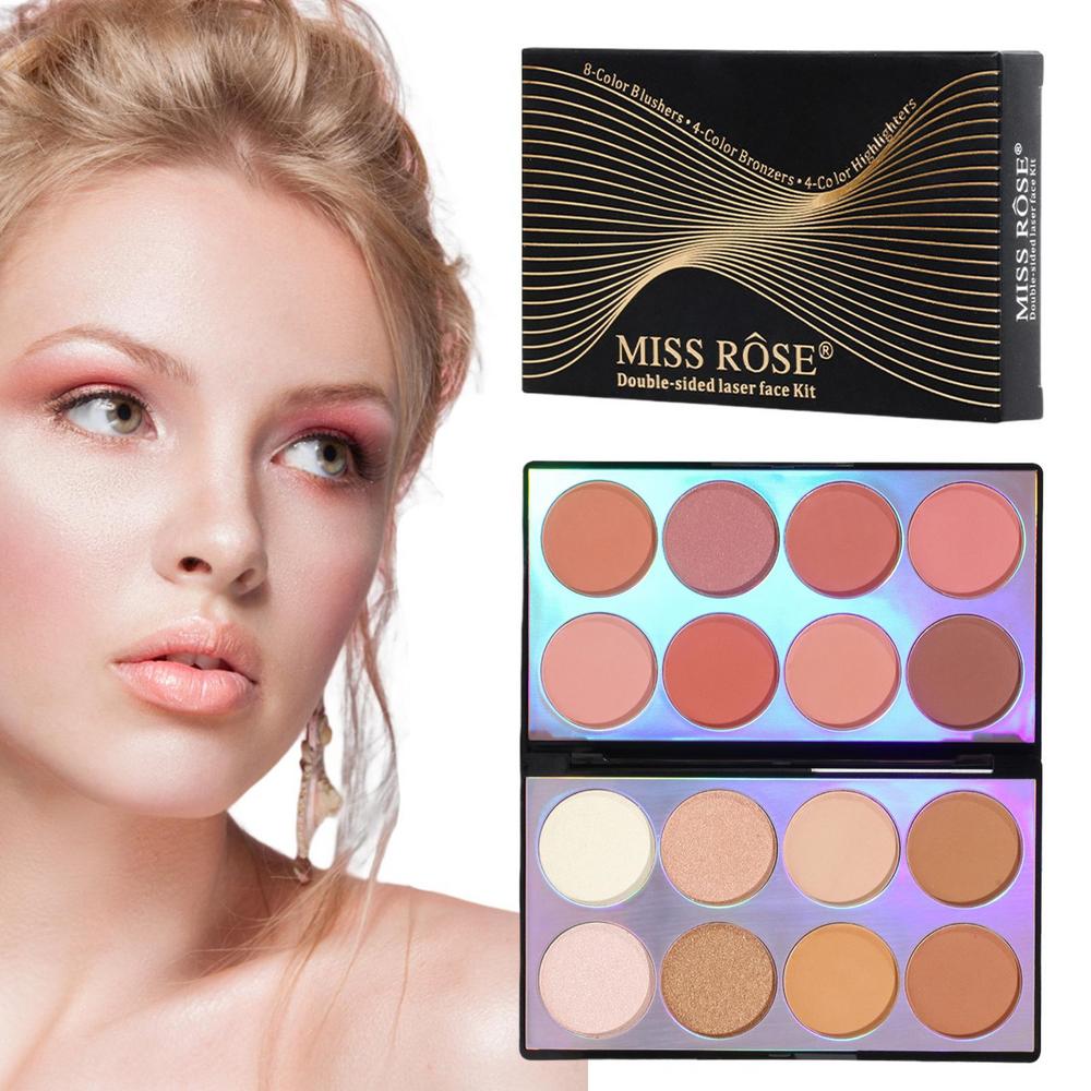 Miss Rose Make-up kit 8 Color Blush 4 Color Bronzers 4 Color Highlighter