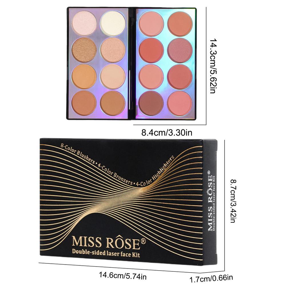 Miss Rose Make-up kit 8 Color Blush 4 Color Bronzers 4 Color Highlighter