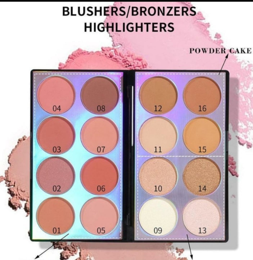 Miss Rose Make-up kit 8 Color Blush 4 Color Bronzers 4 Color Highlighter