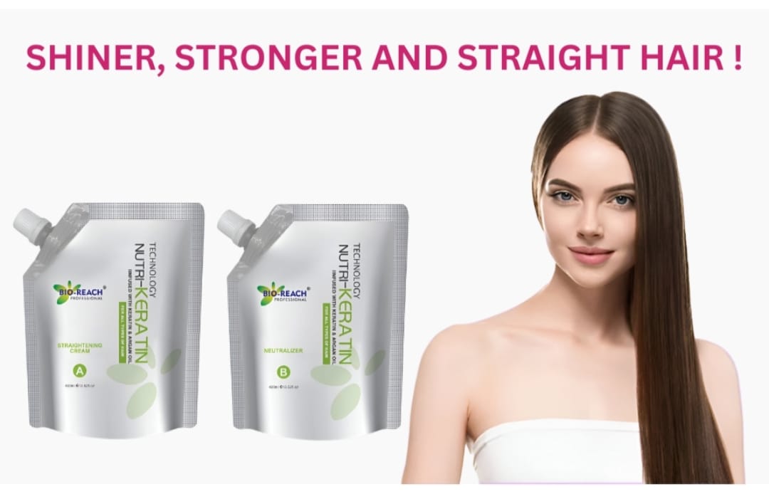 BIO-REACH Hair Straightening Cream (400ml) & Neutralizer (400ml)
